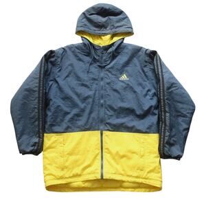 Vintage Adidas winter jacket full zip embroidered logo back 90s streetwear XL